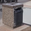 24" Square Trash Receptacle with polished concrete lid.