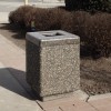 24" Square Trash Receptacle with polished concrete lid.