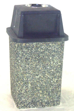 The Duke classic stone square trash can with ashtray