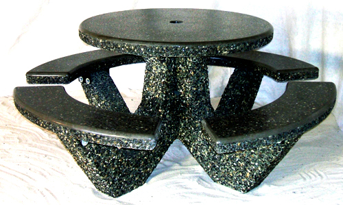 Round 4 seat concrete patio table