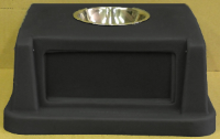 Black 2 door square plastic lid with ashtray